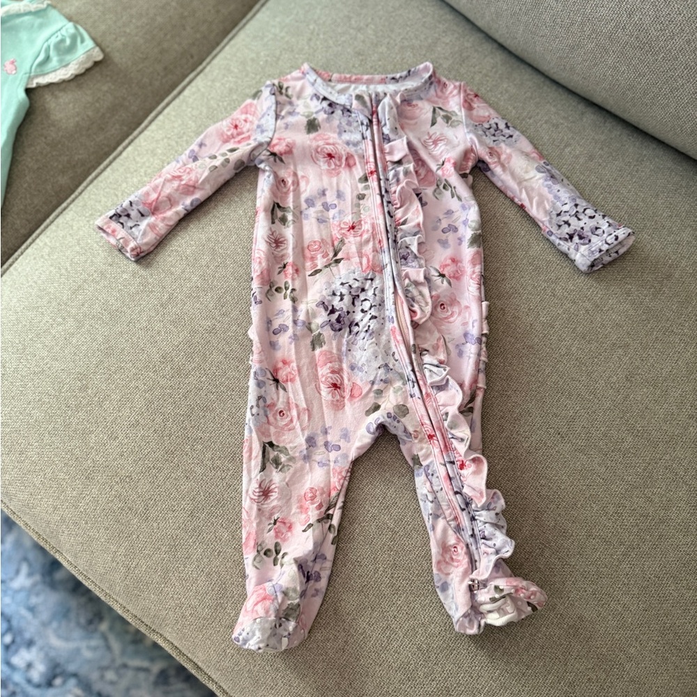 Caden Lane ruffle footie pajamas